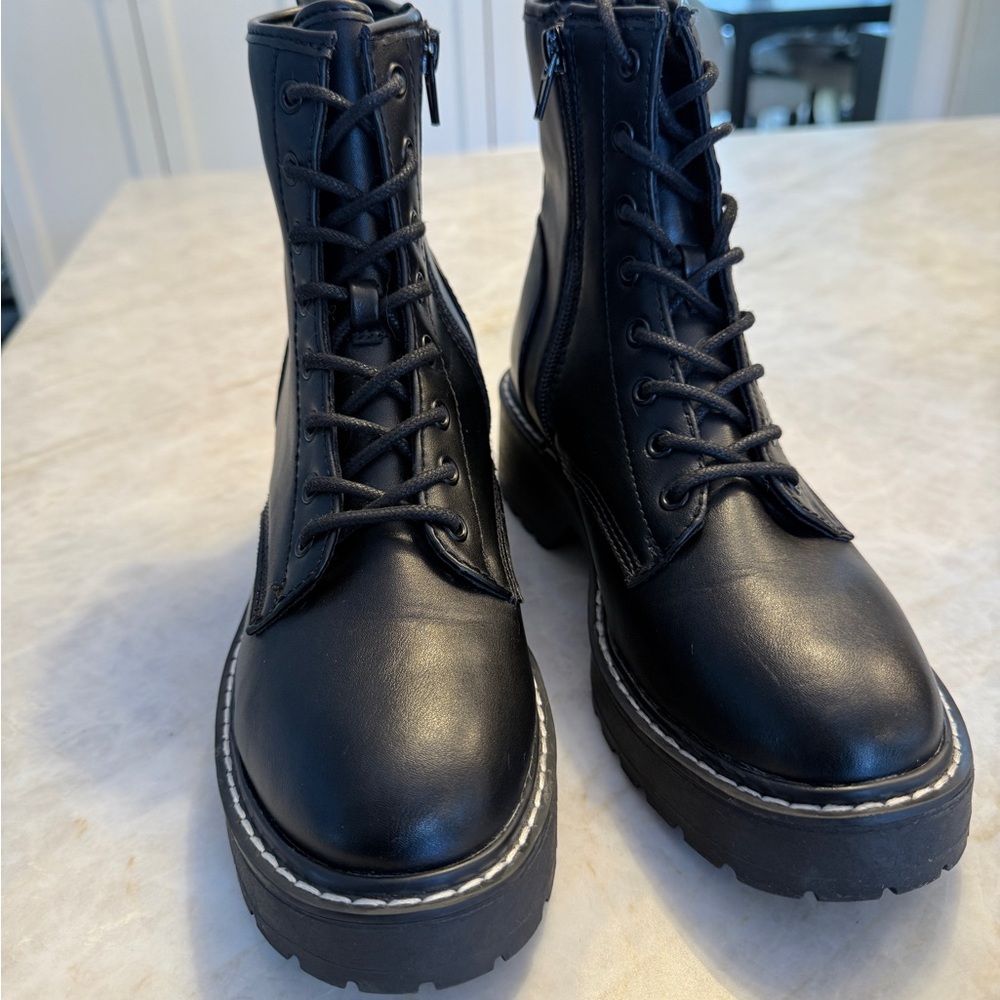 Madden Girl Black Combat Boots